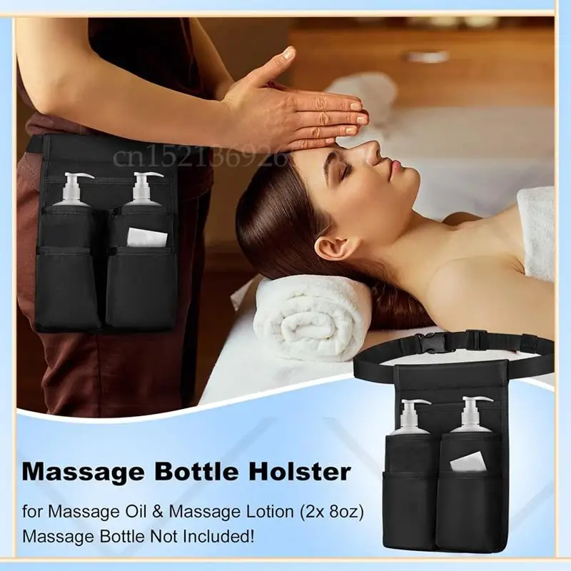 

-SPOR Профессиональная кобура для массажного терапевта на 2 бутылки, органайзер для поясного держателя для лосьона, сумка для массажной бутылки