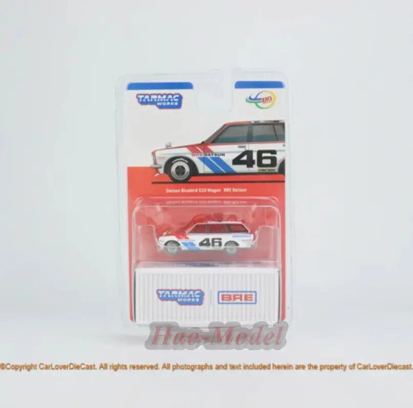 Tarmac Works 1/64 สําหรับ Datsun 510 Wagon # 46 รุ่นโลหะผสมDiecastโลหะจําลองของเล่นของขวัญวันเกิดงานอดิเรกจอแสดงผลคอลเลกชัน