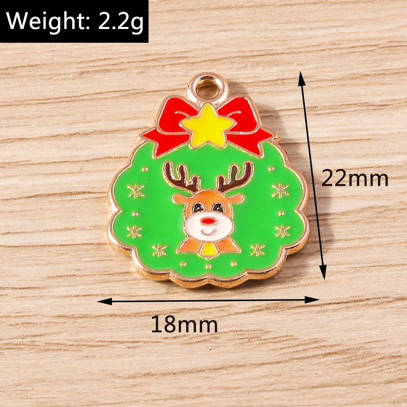 Tusember 20 Stück Niedliche Emaille-Weihnachts-Hirsch-Anhänger für Schmuckherstellung, Ohrringe, Halsketten, handgefertigte Accessoires – Detail 15