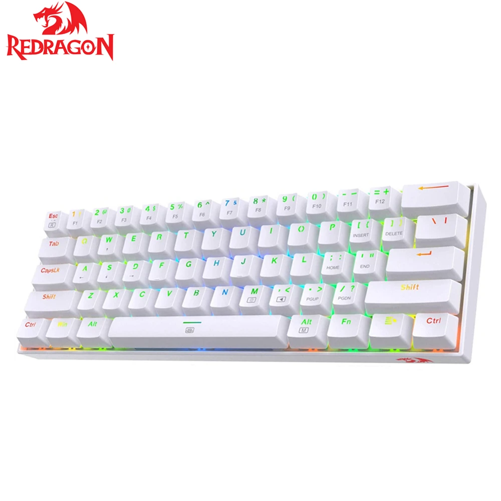 

Redragon K630 Dragonborn 60% Wired RGB Gaming Keyboard 61 Keys Compact Mechanical Keyboard Linear Red Switch Pro Driver Support