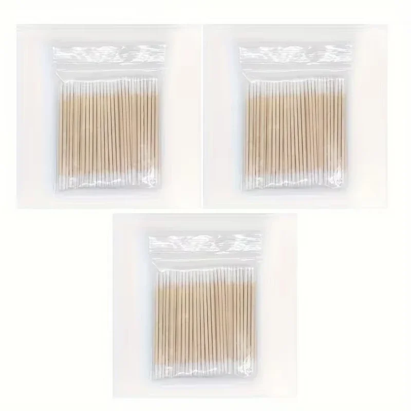 Wholesale Disposable Eyelash Ultra-small Micro Brushes Extension Glue Removing Tools Double-end Wood Cotton Swab Lint-Free 7cm