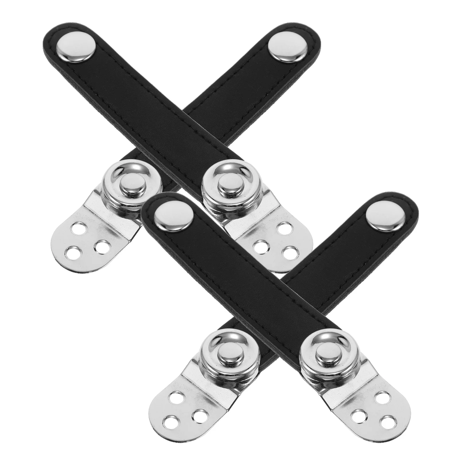 

4Pcs Accordion Bellows Buckle Straps Double Layer Cowhide Metal Head Replacement Bellows Straps Instrument Accessories