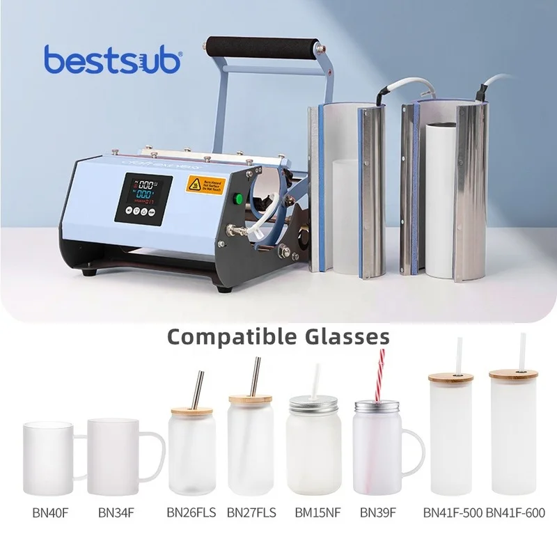 30oz 20oz 13oz 18oz  2 in 1 Transfer  Glass Tumbler Machine Sublimation Heat Press Machine Sublimation Mug Heat Transfer