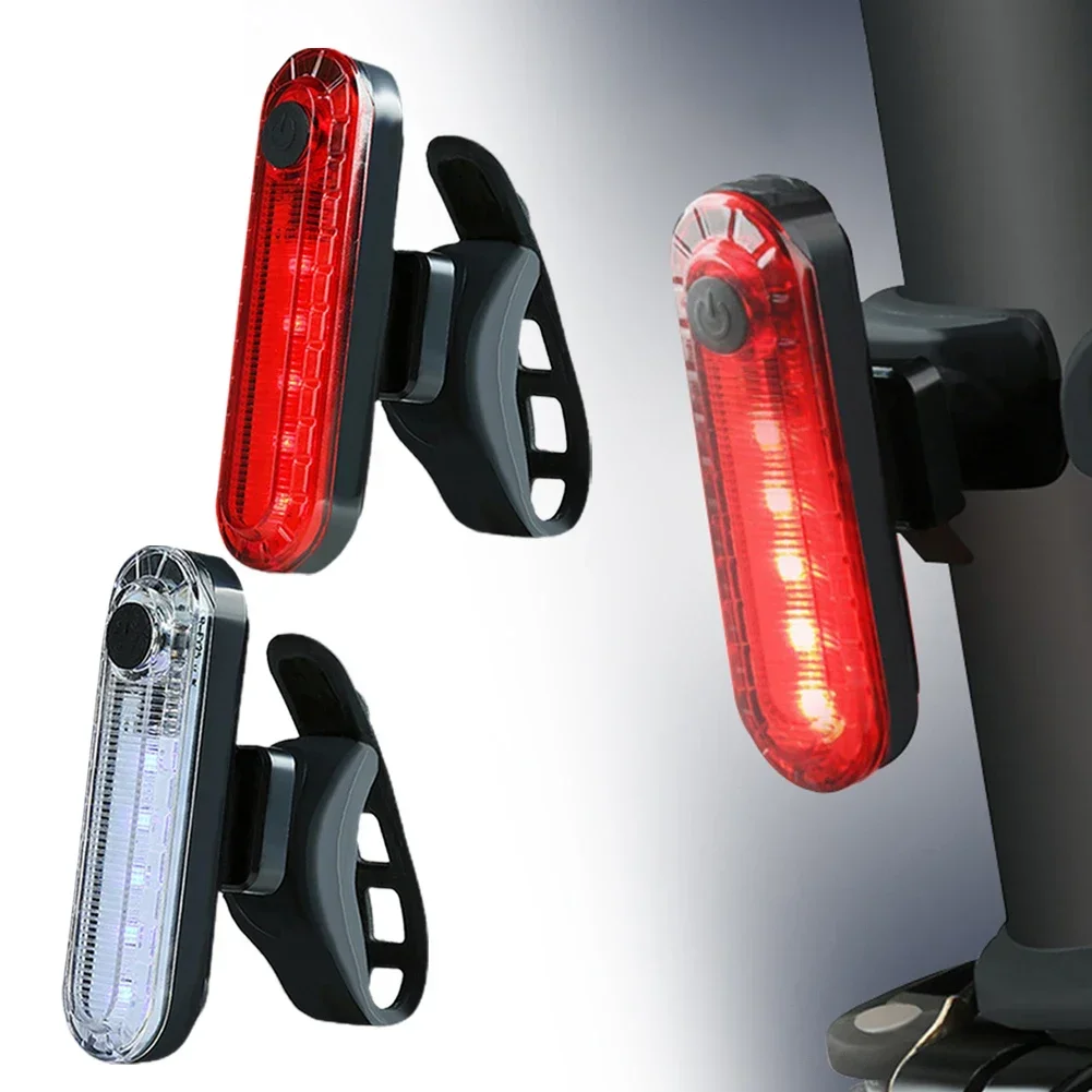 1x Bike Rear Tail Light USB Rechargeable Red LED Bright Taillights Fit On Any Bicycle/Helmet For Cycling Safety Accessories