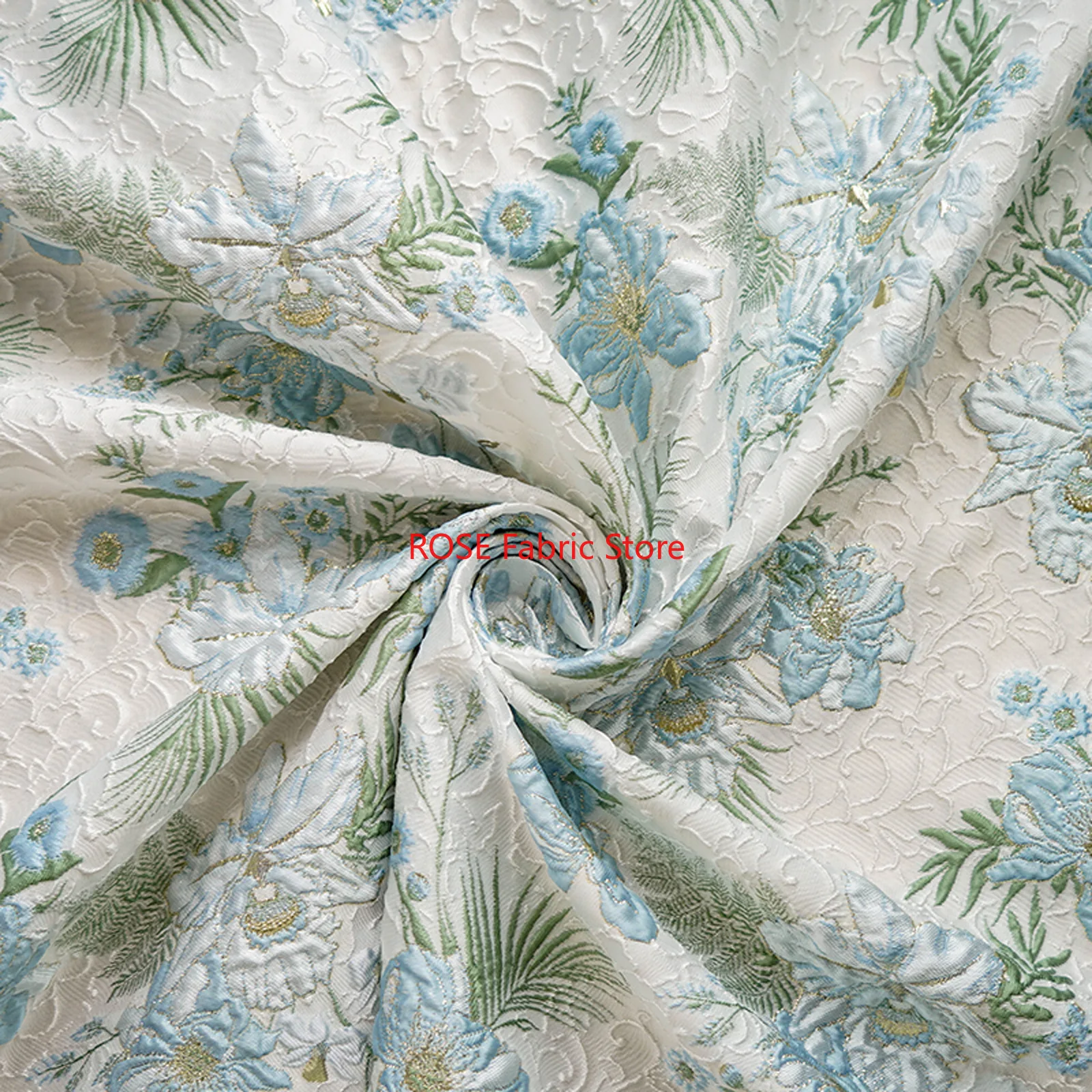 1 metro filo d'oro trama floreale tessuto jacquard cheongsam gonna soffice borsa per bagagli tessuto da cucito fai da te