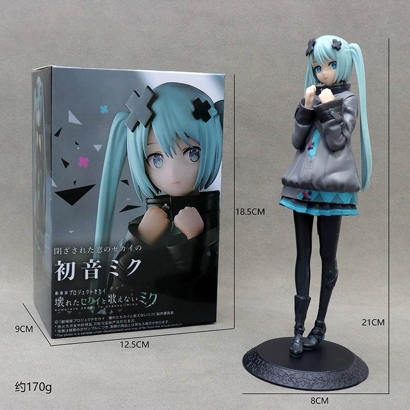En Stock 21cm Hatsune Miku en el mundo, un Miku que no puedo cantar Anime acción Kwaii Miku figuras modelo juguetes regalos de navidad