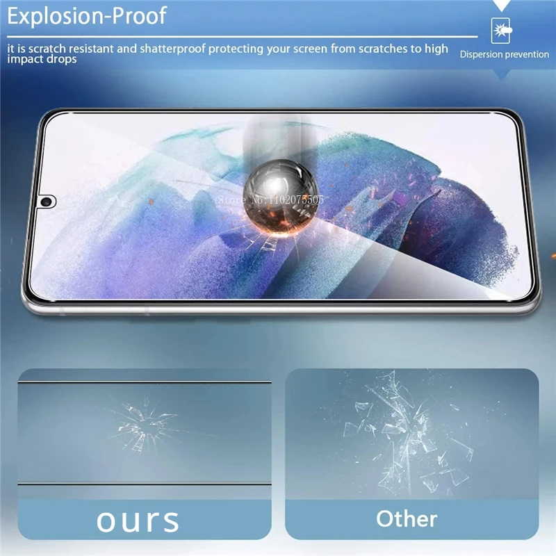 3PCS Fingerprint Unlock Protection Glass for Samsung Galaxy S24 S23 S22 S21 Ultra Screen Protector on Samsung S21 S20 S23FE