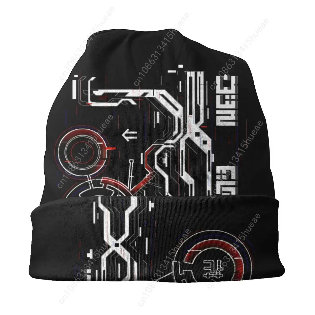 اليابانية طوكيو زهرة Techwear Skullies Beanies الشتاء مترهل قبعة صغيرة المستقبل التكنولوجيا ارتداء الرسم متماسكة بونيه قبعة للتزلج #3