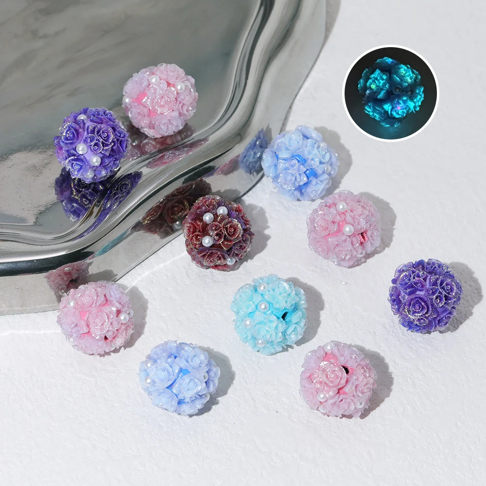 

Cordial Design 19*19MM 50Pcs Hand Made/Polymer Clay Bead/Jewelry Accessories/Luminous Effect/Round Shape/Flower Beads #18845
