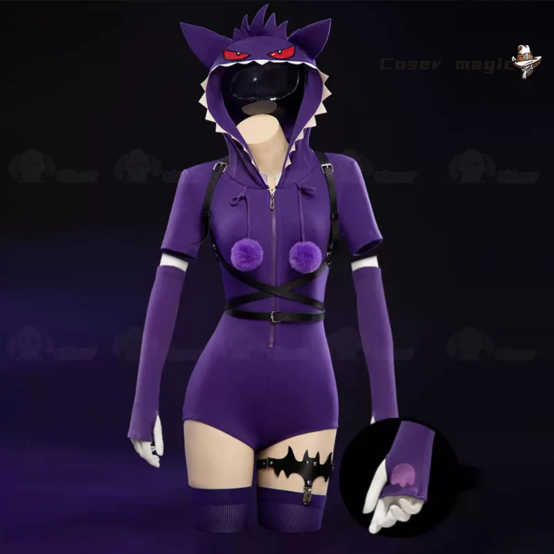 

Новый костюм для косплея Gengar на Хэллоуин, Рождество, комикс, размер S-XL, большие размеры, игра Poke mon, новое платье, изысканное летнее фиолетовое платье
