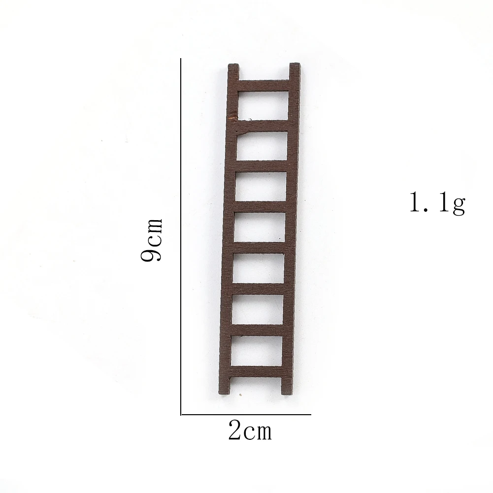 10PCS Mini Ladder Simulated Scene Props Home Decoration  Miniatures Crafts Garden Landscape Accessories Wood Crafts Ornamental