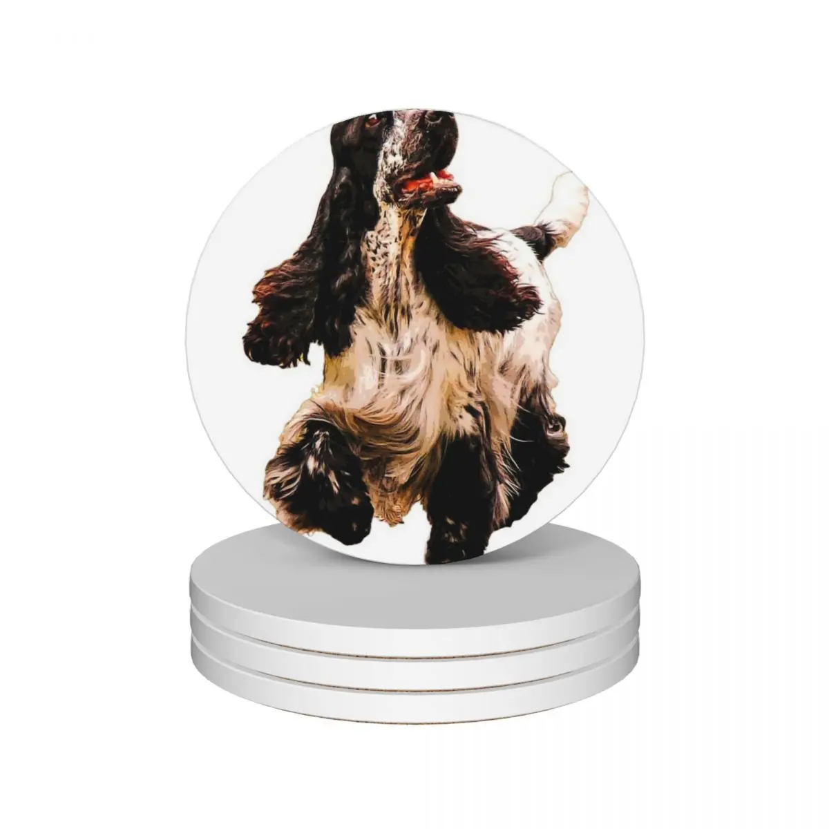 

Cocker Spaniel on a merry dog walk Ceramic Coasters (Set of 4) set cute for table cute kitchen supplies Coasters