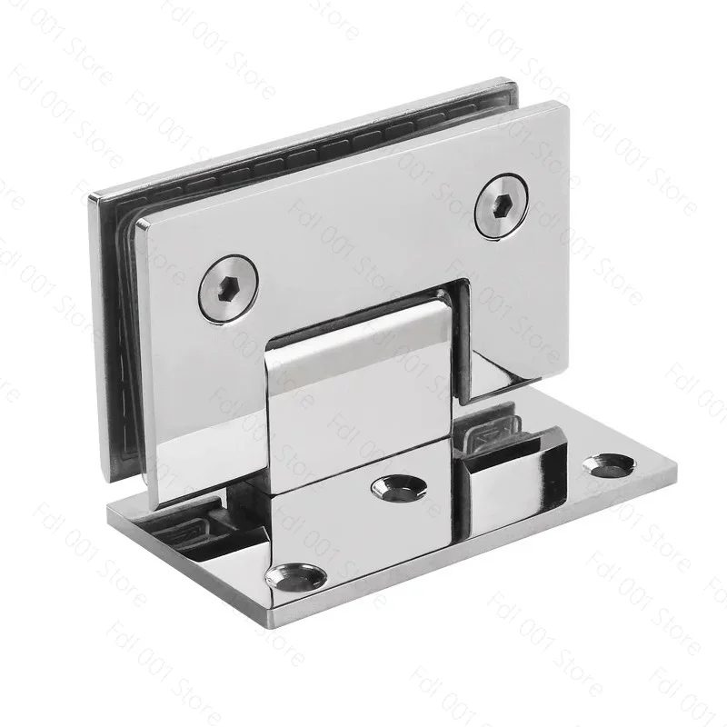 Glass Door Bathrooms Stainless Steel 304 Wall Mount Glass Shower Fixing Clip Chrome Door Hinge  (90 Degrees is open)