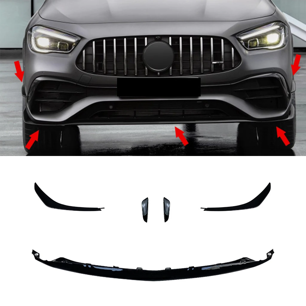 

Front Bumper Lip Spoiler Diffuser Splitters Body Kit Aprons Cover Guard For Mercedes-Benz GLA-Class H247 GLA200 GLA35 GLA45 AMG