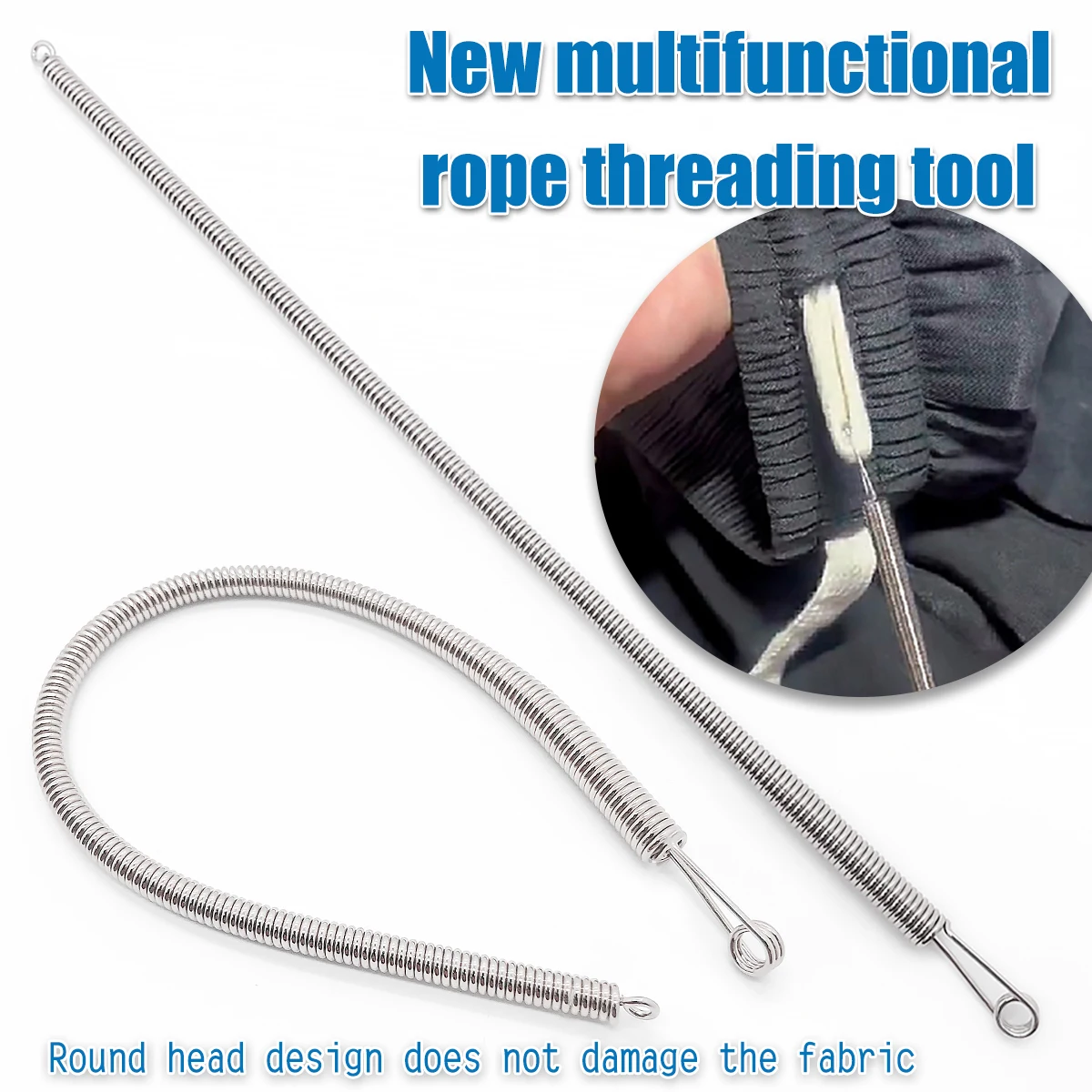 1pcs new upgrade flexible spring multi purpose threading tool air hole elastic lace ribbon threading waist rope artifact