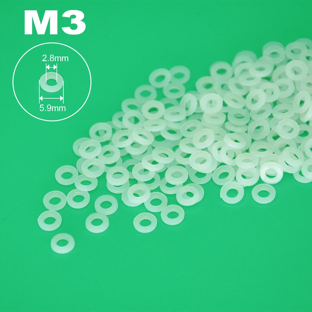 50PCS M5 M3 Hydraulic Nozzle Plastic Sealing Gaskets For RC Hydraulic Cylinder, Tank, Valve Block Excavator, Dump Truck Model