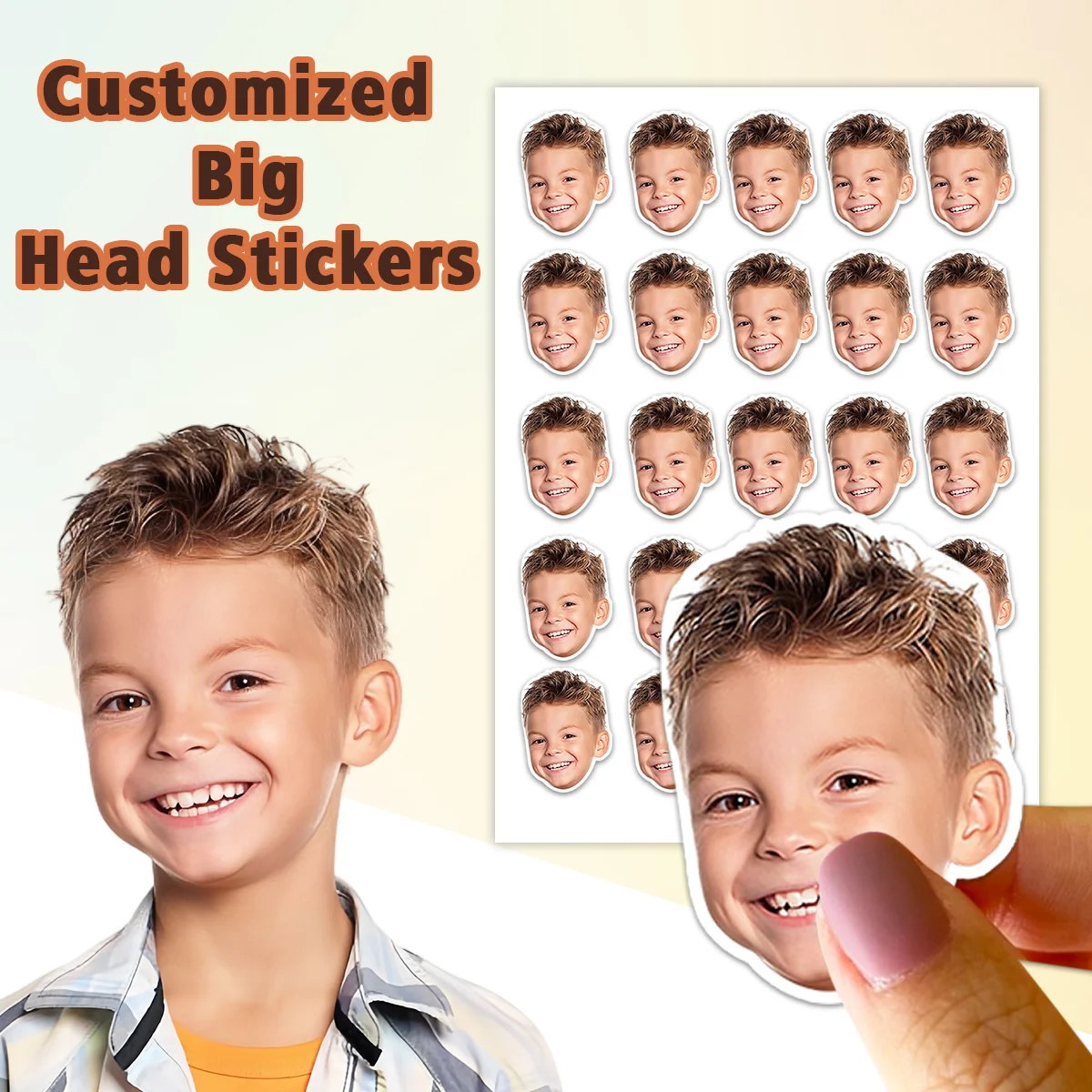 Pegatinas faciales personalizadas de 5 cm/6 cm/8 cm - Pegatinas de retrato personalizadas |   PVC impermeable |   Ideas divertidas de regalos fotográficos para uso diario