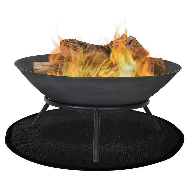 39/47in Fire Pit Mat for Ranger 3-Layer Fireproof Round Under Grill Mat Reusable Waterproof Pad Outdoor Wood Burning BBQ