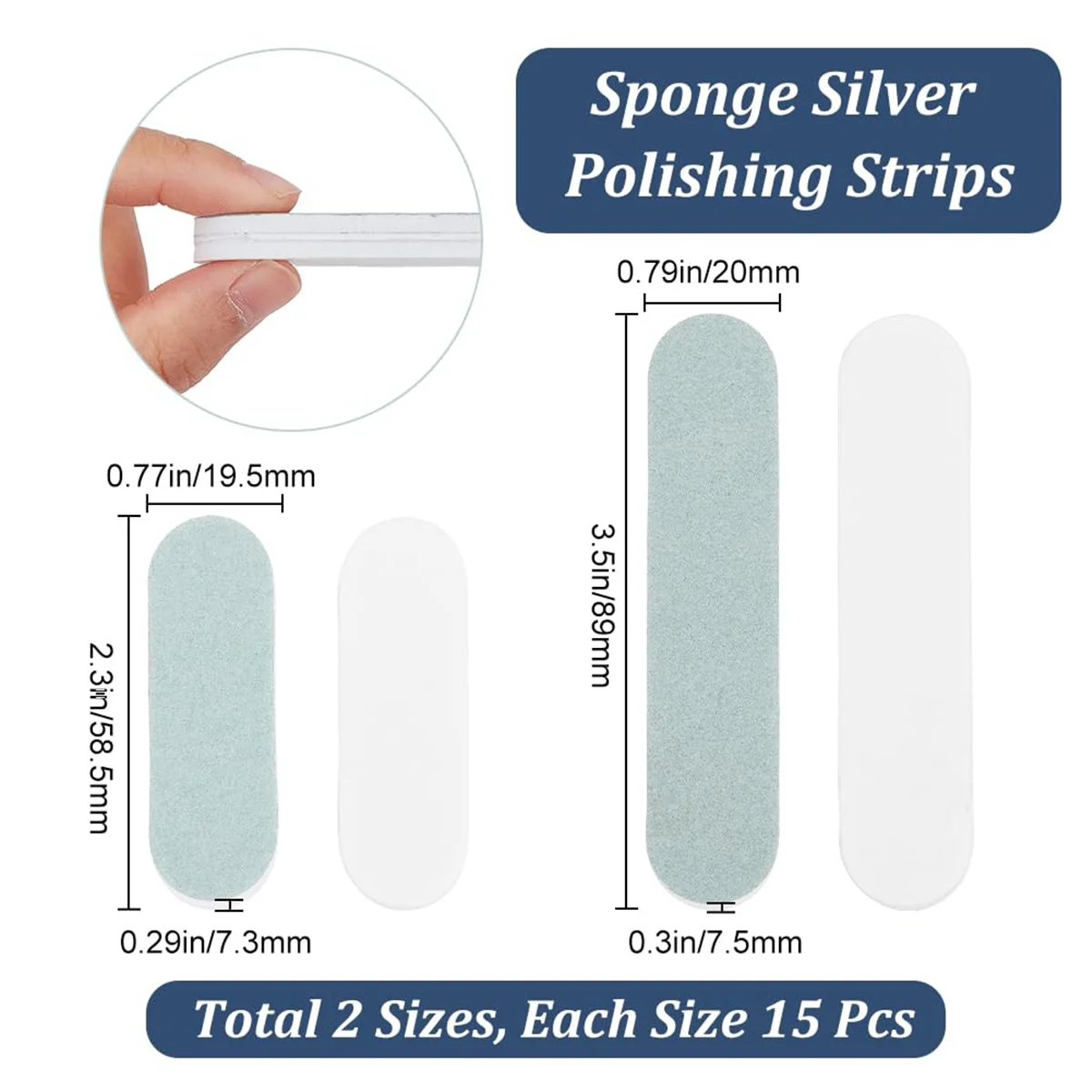 

COMEE 30 шт. серебряные полировальные палочки прямоугольные двухсторонние шлифовальные полировальные стержни 0,76x2,3 дюйма/0,78x3,5 дюйма для ювелирных изделий