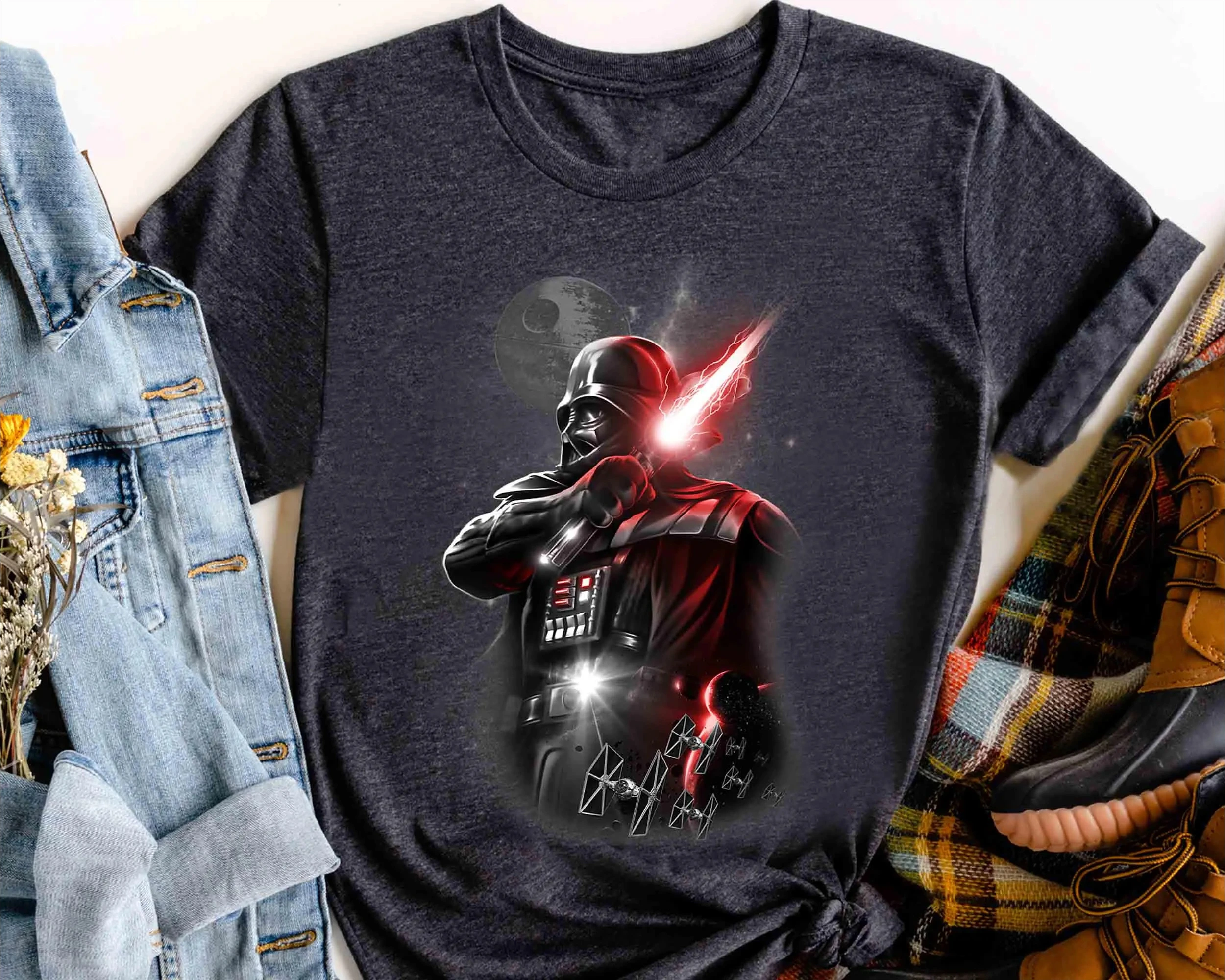 Star Wars dark vador sabre laser Portrait chemise graphique Galaxy's Edge Walt Disney World voyage de vacances en famille