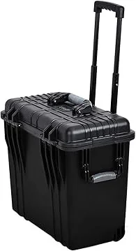 Portable Black Heavy Duty Waterproof Plastic Toolbox Sturdy Handle Secure Latch Spacious Compartments Easy Mobile Storage IP67