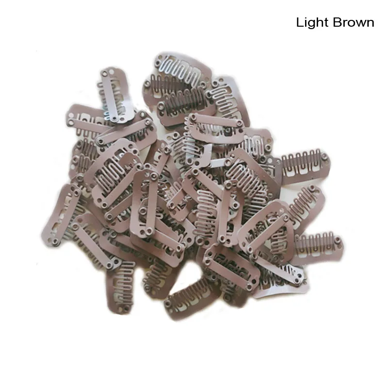 100Pcs clip per parrucca a forma di U 2.3cm per frangia di capelli umani fermagli per capelli a scatto per estensioni dei capelli chiusure frontali in pizzo