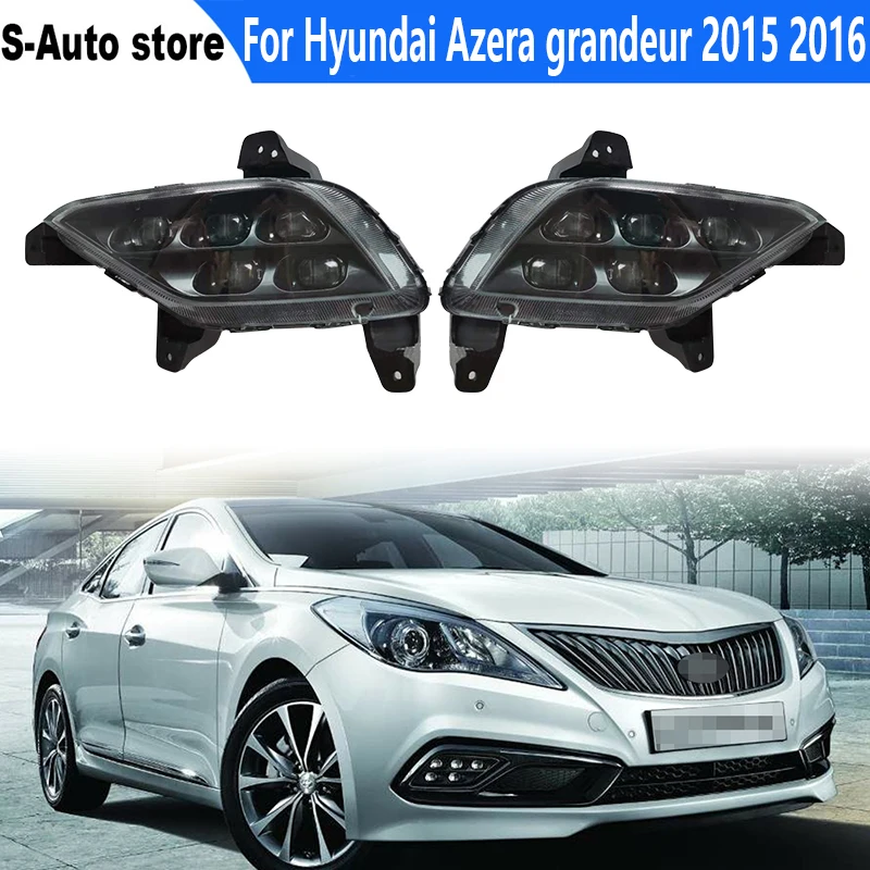 LED fog lights daytime running lights For Hyundai Azera grandeur 2015 2016 Front bumper light Fog lamp assembly Auto parts