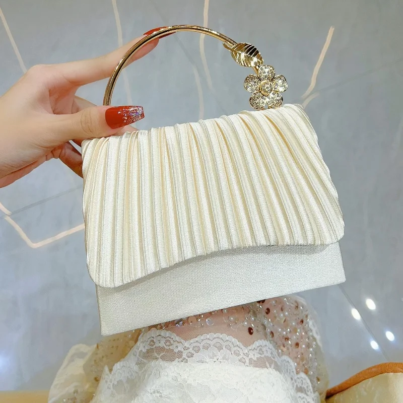 Новинка 2024 года, роскошная плиссированная сумка высокого класса, женские сумки, сумка через плечо на одно плечо, универсальная вечерняя сумка, ручная сумка, сумки для ужина