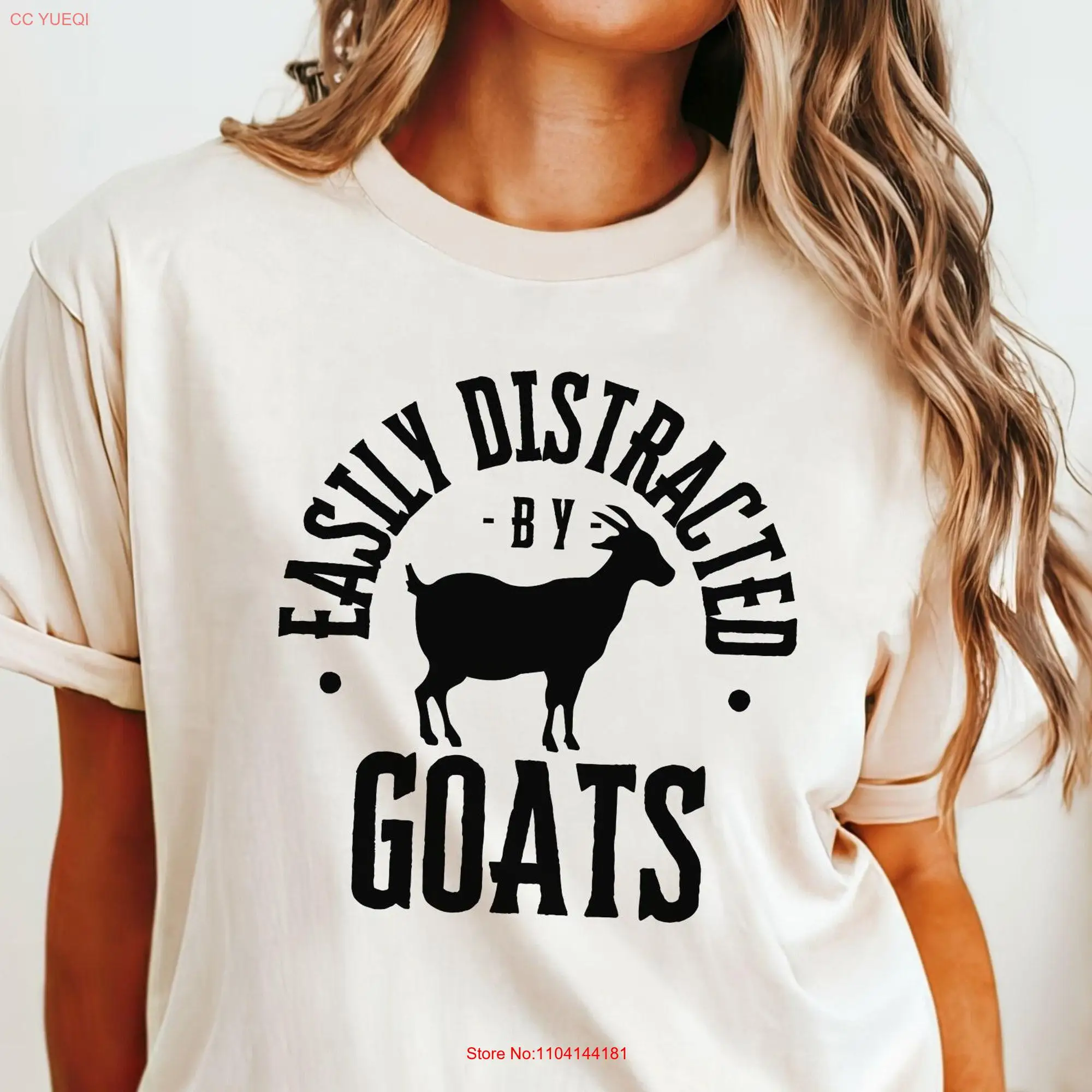 Comfort Colors Easily Distracted by GoaT T Shirt Lover s Farm Animal Farmer Homesteader long or short sleeves