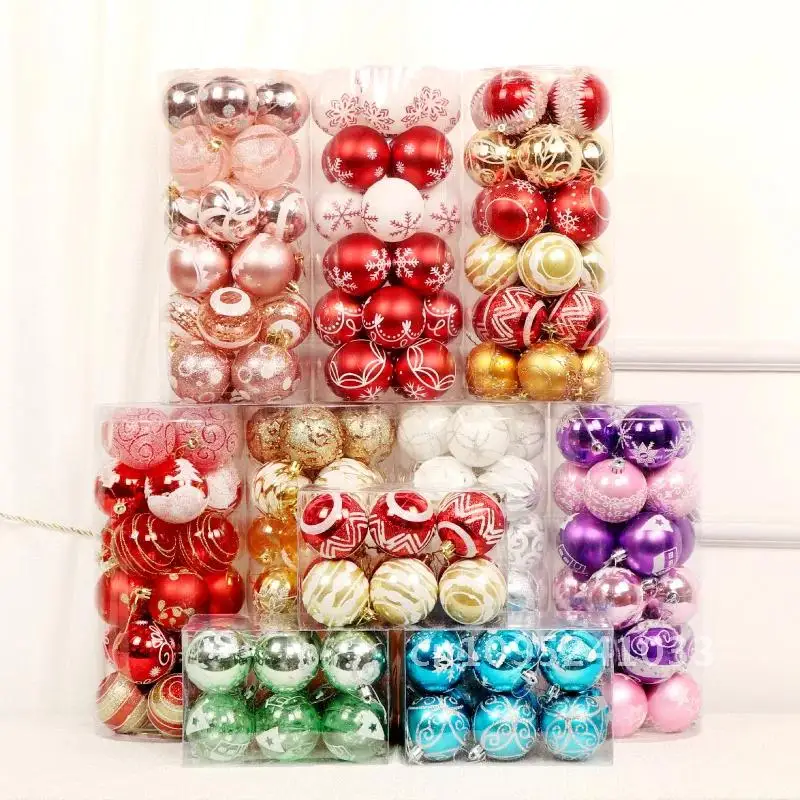 

2024 24pcs Color 6cm/2.4Inch Christmas Decoration Ball Tree Pendant Bauble Home Ornaments Bar Decoration Ball For Shiny Party