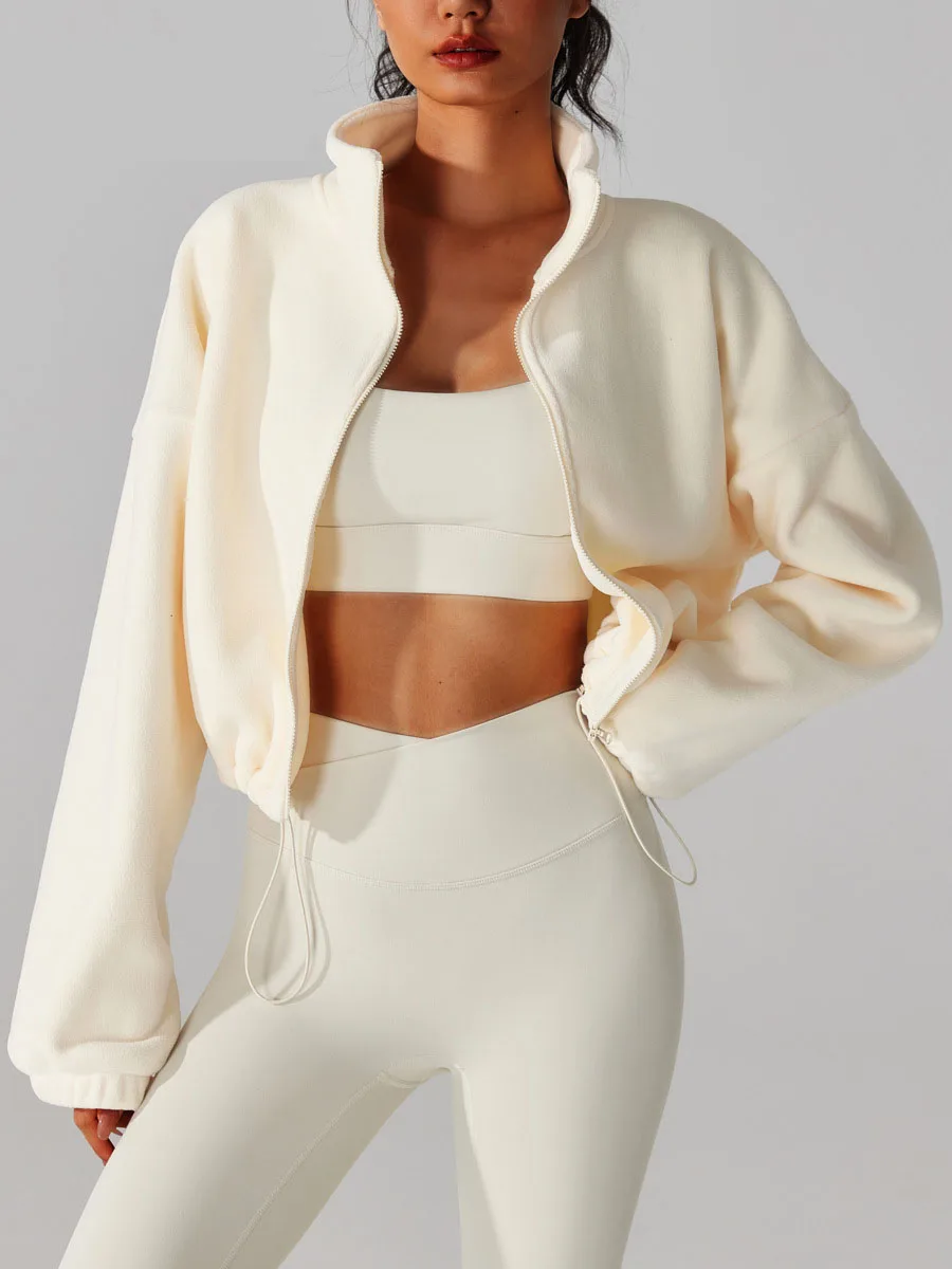 

Осенне-зимняя спортивная куртка с длинными рукавами, свободный и удобный теплый топ для спортзала, спортивная одежда, пальто для бега, одежда для тренировок