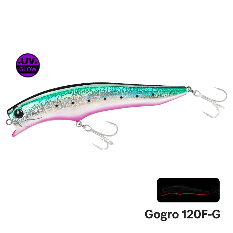 

Набор из 4 приманок TSURINOYA GORGO 120F: 120 мм, 20 г, плавающие минноу для морской рыбалки, глубина погружения 0-30 см, для ловли морского окуня и палтуса, искусственные твердые приманки