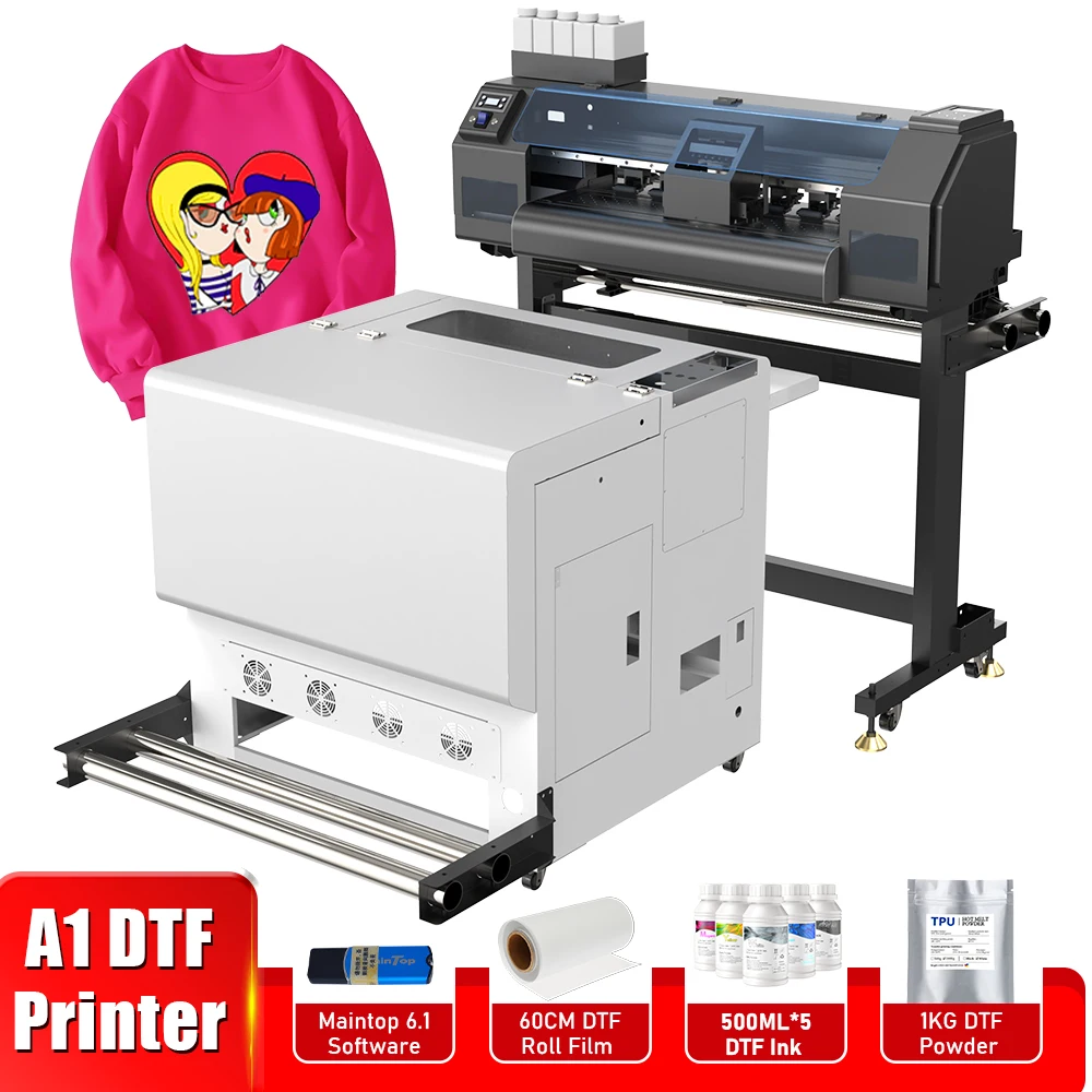 60CM 24 inch DTF Printer A1 impresora dtf For Epson XP600 I1600 I3200 dtf printer directly to film A1 t shirt printing Machine