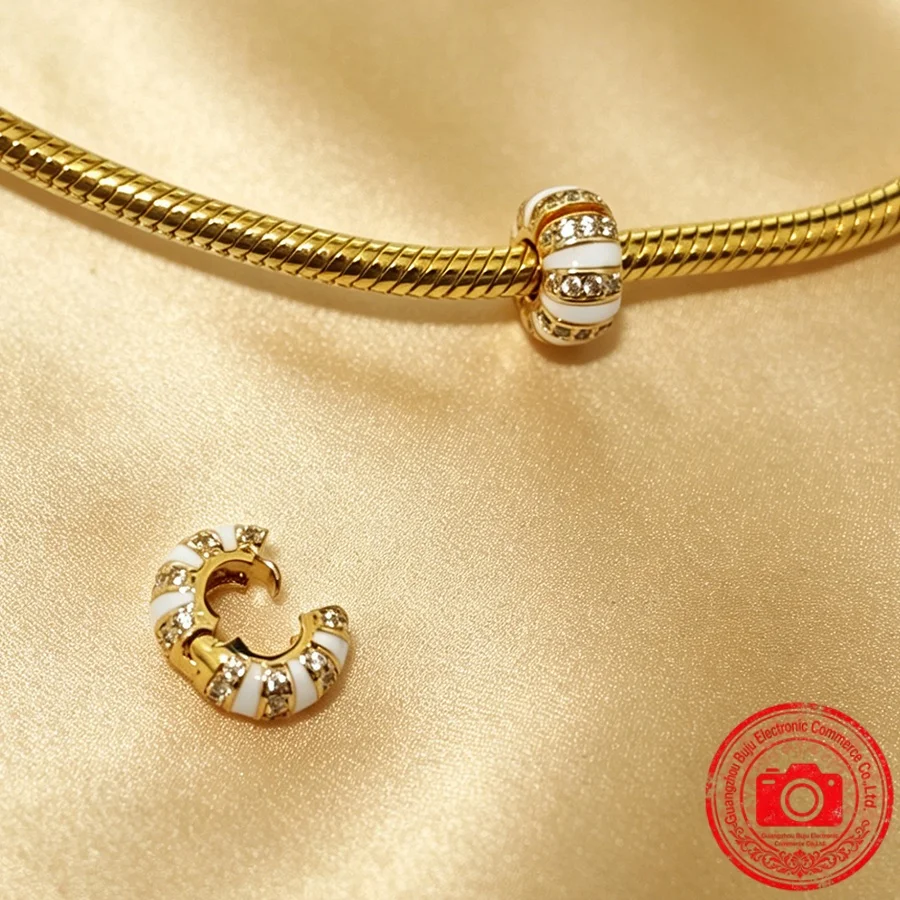 Neue Original-Charms-Perlen, runder Clip-Charm & Eiffelturm & transparenter Pavé-Clip-Charm, passend für Anhänger-Armbänder, Damenschmuck, Geschenk