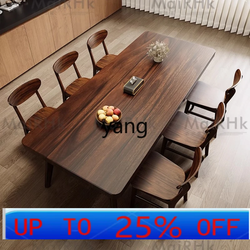 

CX black walnut dining table wabi sabi solid wood rectangular dining table and chair combination