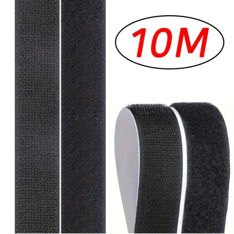 1-10M Selbstklebendes Klettband, Haken-und-Schlaufen-Befestigung, DIY-Magisches Klebeband, Doppelseitiges Klebeband mit Starkem Klebstoff für Zuhause