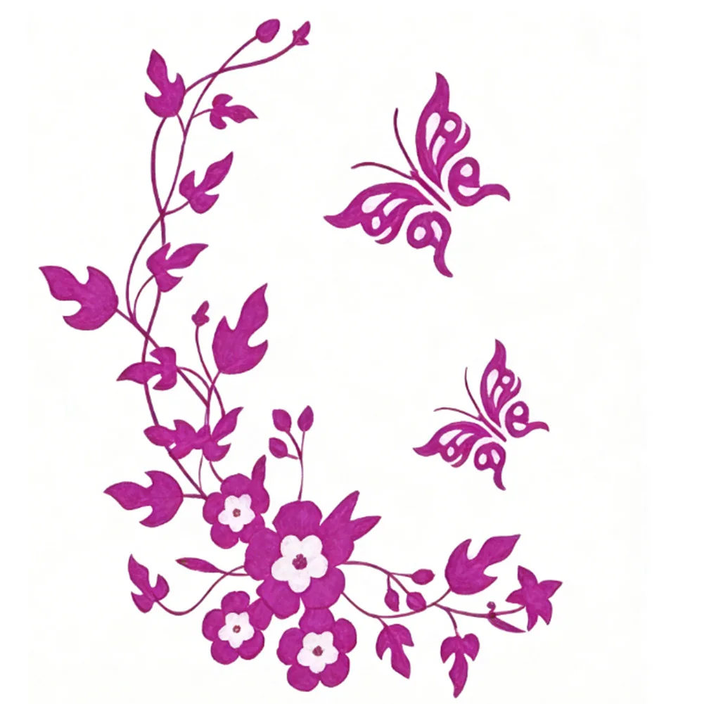 Removable Butterfly Vine Toilet Wall Stickers PVC Waterproof Decals for Bathroom 34x28cm Elegant Decoration for Modern Homes