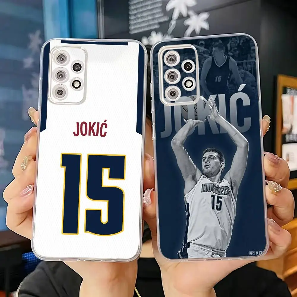 Basketball Star Nikola Jokic 15 MVP Transparent Soft Silicone Phone Case For Samsung S25 S24 S23 S22 S21 Plus