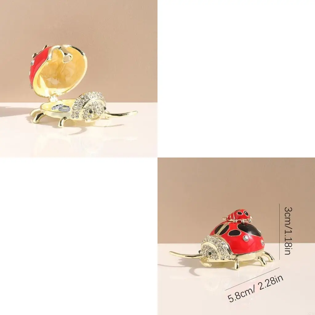 

Metal Insect Jewelry Case Sophisticated Ring Holder with Sparkling Crystals