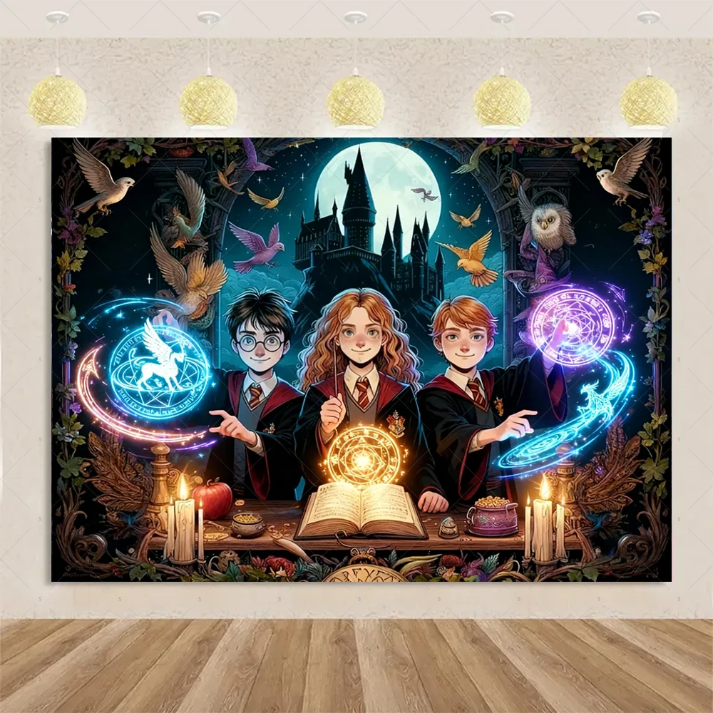 Hogwarts Magic Academy Theme Birthday Party Decoration Harry Potter Kids Gift Backdrop Baby Shower Supplies Photography Props view 6