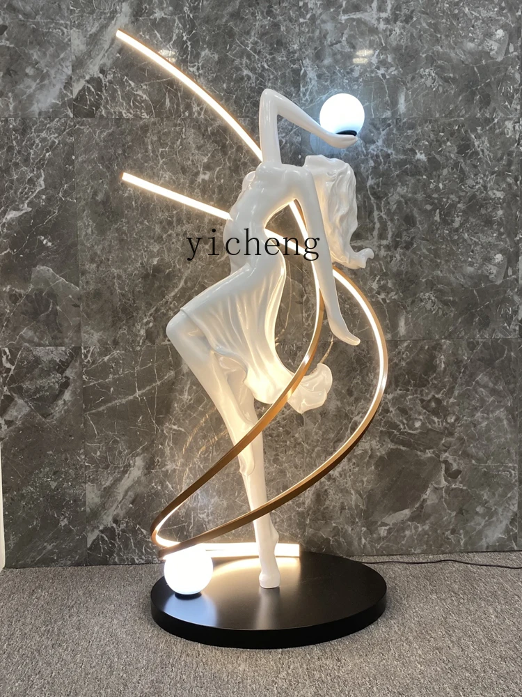 ZF Humanoid Art Sculpture Floor Lamp, Deusa Decoração, Club Dance, Shopping Mall Floor Lamp