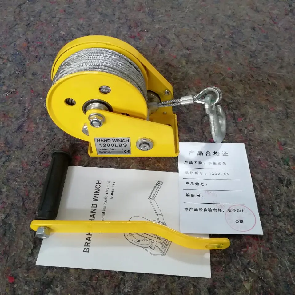 Customized OEM CE Stainless Steel trailer small Loads manual boat winch wire hand anchor winch