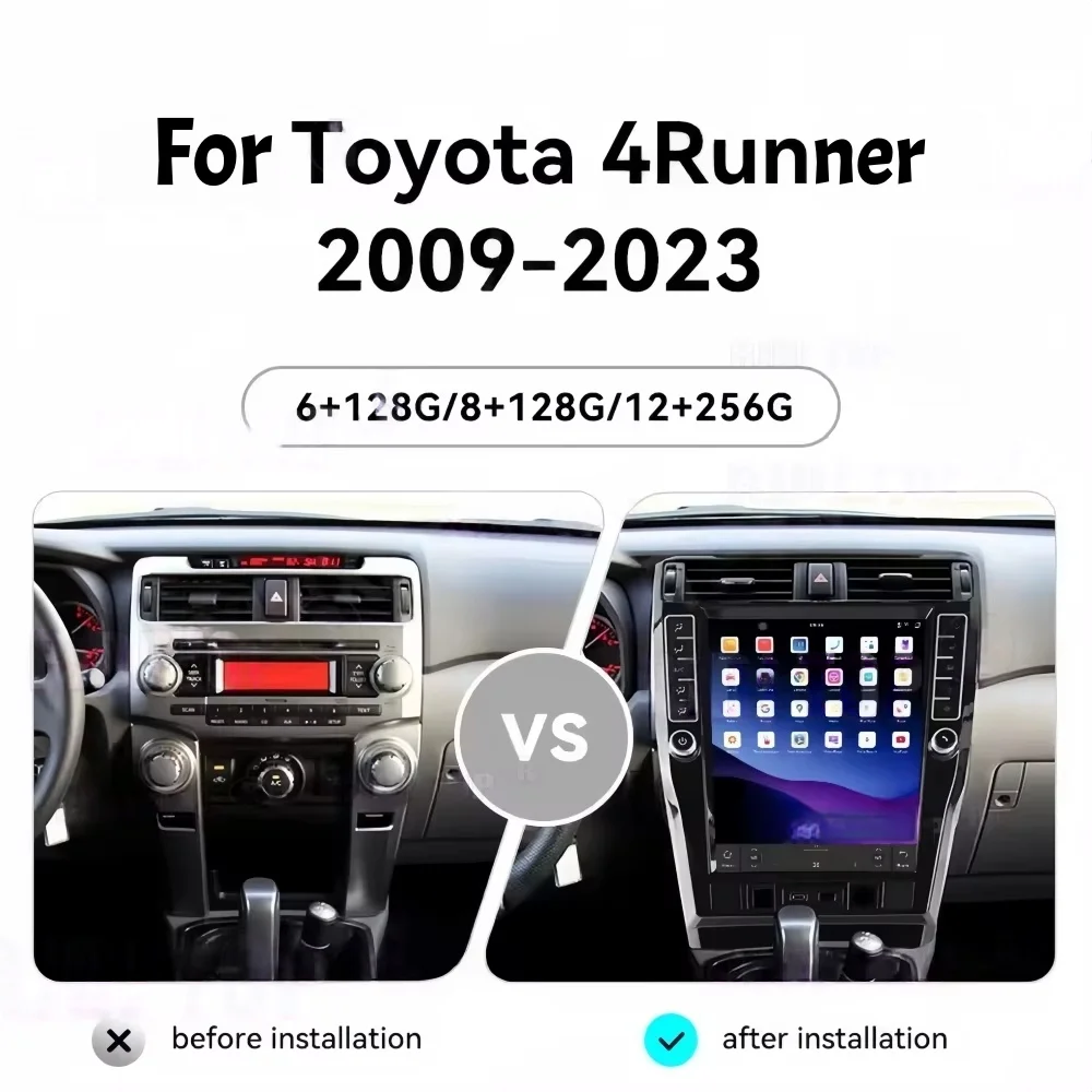 16.2 inch Android 15 Vertical Touch Screen Car Radio For Toyota 4 Runner 2009-2023 Car Multimedia Display GPS Navigation Carplay