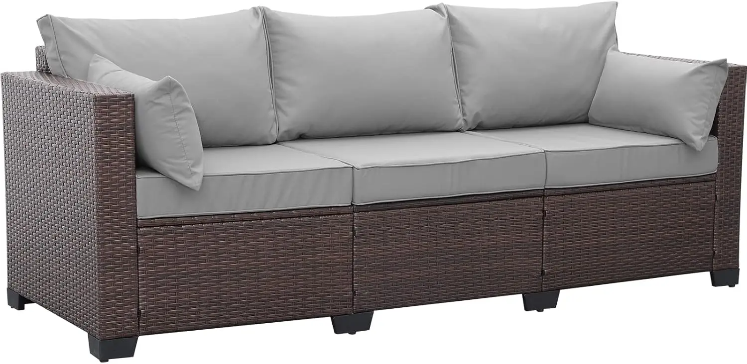 

Patio Furniture 3 Seat Sofa Outdoor Furniture Outdoor Couch Deep Seat Hight Backrest with Waterproof Cover
