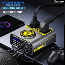 MECHANIC S-power Pro QC3.0 PD67W Fast charging Tech With LCD Digital Display Multi-Port Charger For Laptops Phone Camera Pad etc