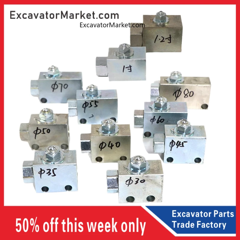 

Broken Hammer Stop Valve Pipeline Switch 55 60 75 Small Head Small Arm Oil Pipe with Hole Ball Valve excavator Parts