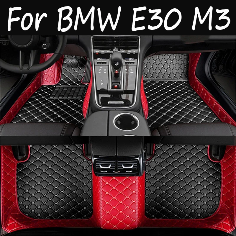 Custom Automotive Car Floor Mats For BMW E30 M3 1986 1987 1988 1989 1990 Auto Luxury Leather Men Women Car Mats Full Coverage