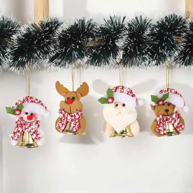 Cross-border AliExpress Christmas Cartoon Pendant Santa Elk Decoration Pendant Christmas Tree Bell Hanging Ornaments