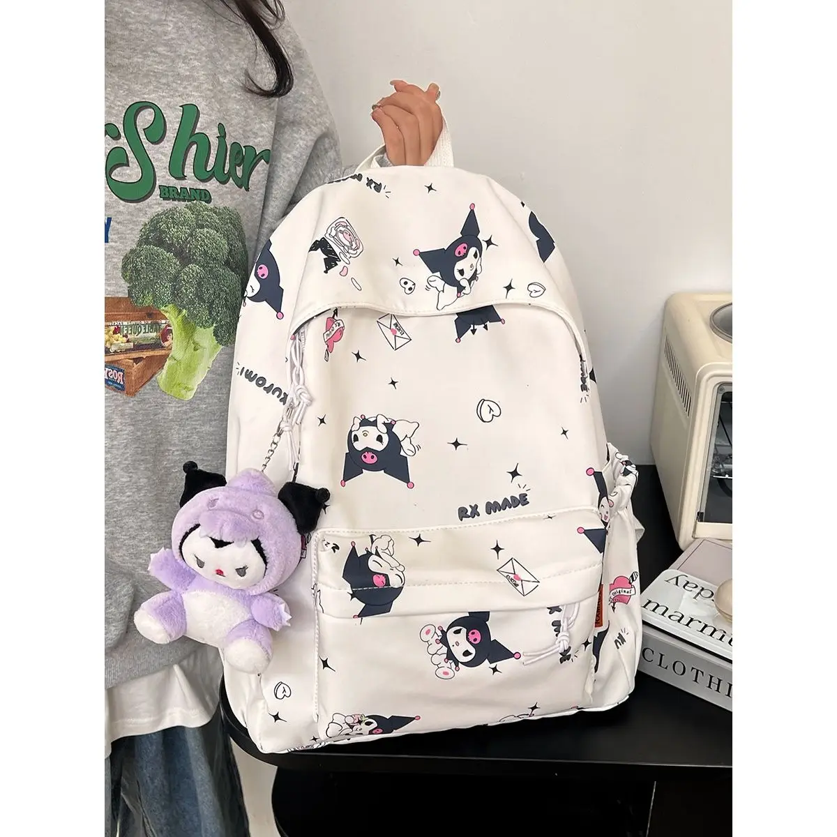 

Sanrio Backpack Mochilas Aestethic Kuromi Girls College Students Bag Cute Large Capacity Backpack 2023 New Backpack