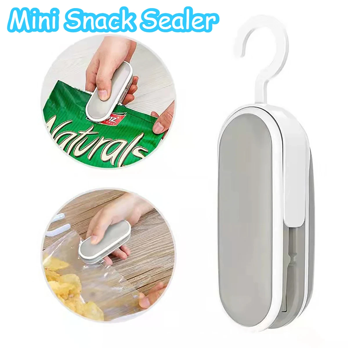 1PC Vacuum Food Sealer Plastic Bag Mini Packaging Machine Portable Plastic Sealer Food Storage Snack Vacuum Sealer (no Battery)